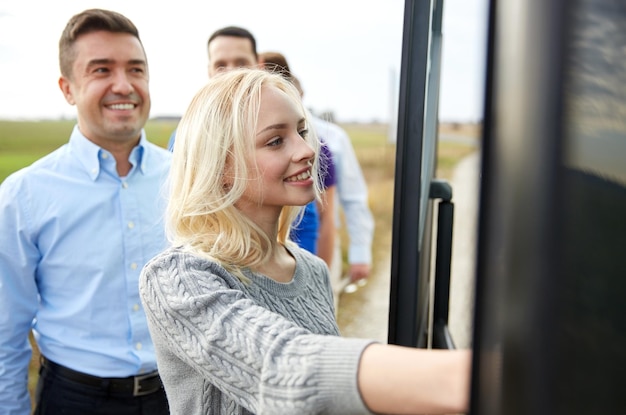 transport tourism road trip people concept group happy passengers boarding travel bus 380164 122465